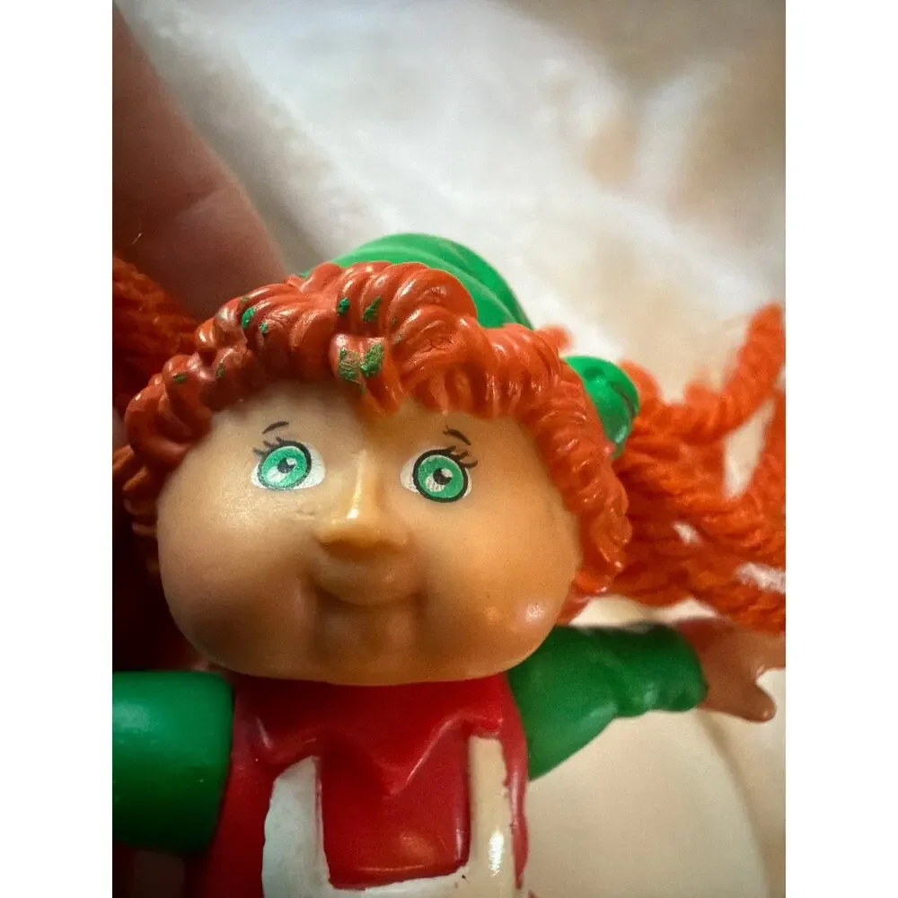 Vintage 1994 Cabbage Patch Kids PVC Figure Red Hair Firewood Teddy Apron 3